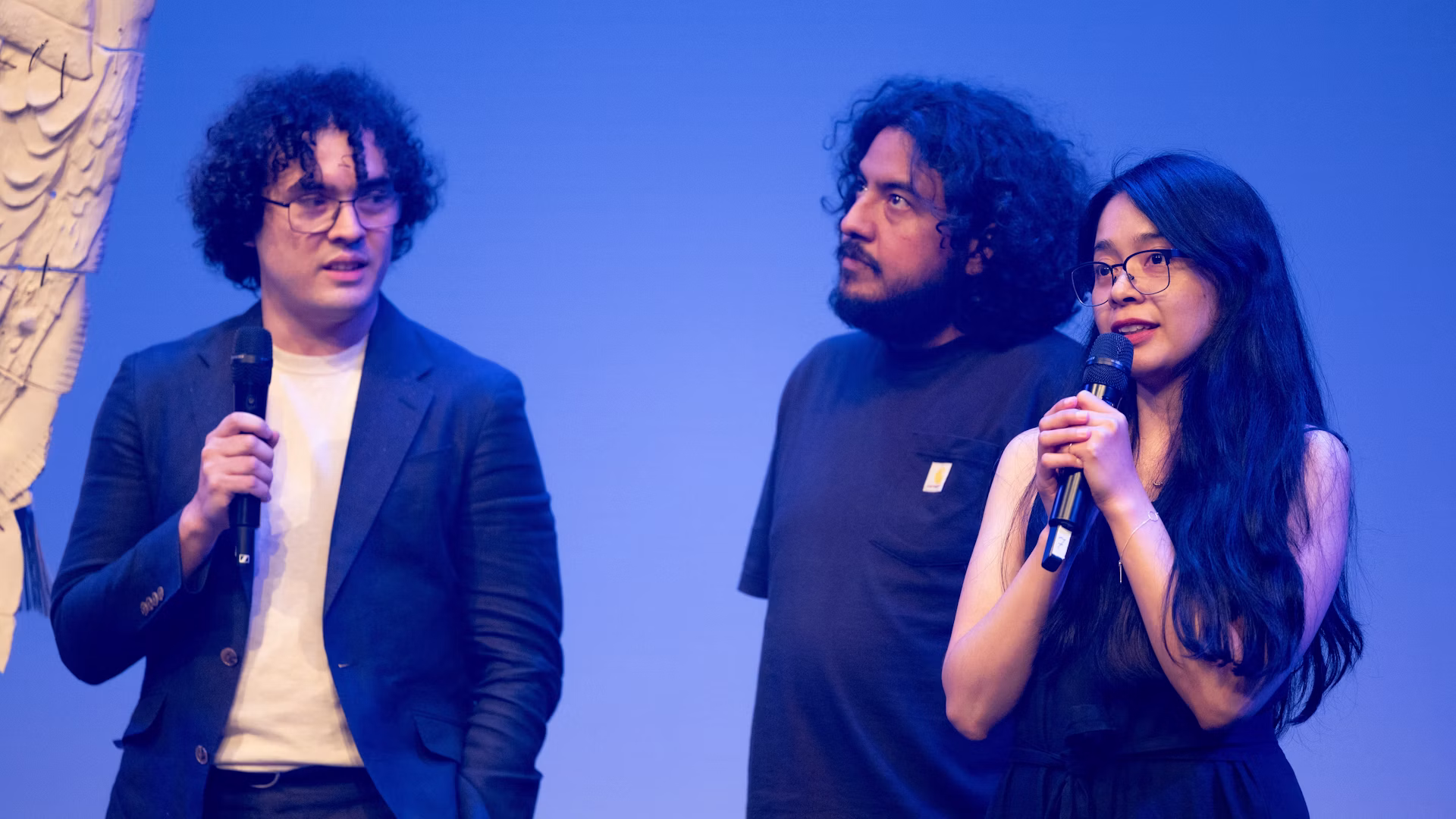 Maximiliano Soto Mayorga, David Camargo and Amauta García speaking together at Styriarte in Graz.